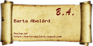 Barta Abelárd névjegykártya