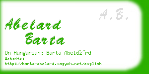 abelard barta business card
